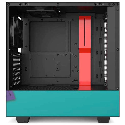 Purple Turquoise Zig Zag NZXT H510 Compact ATX Mid-Tower Case Skin