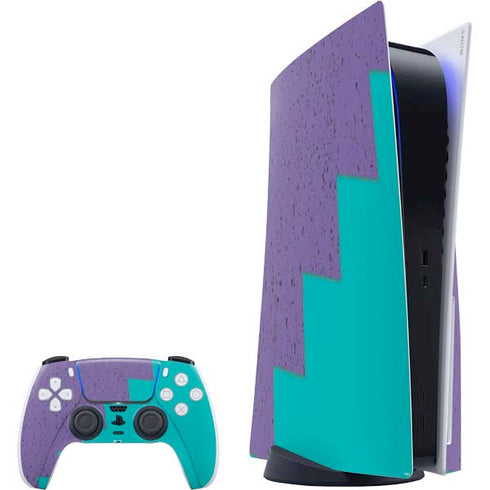 Purple Turquoise Zig Zag PS5 Bundle Skin
