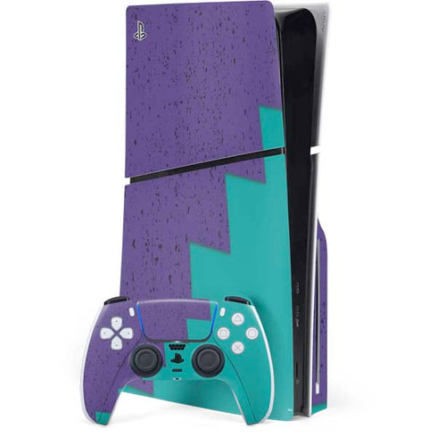 Purple Turquoise Zig Zag PS5 Slim Disk Bundle Skin