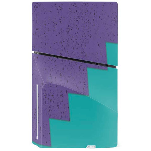 Purple Turquoise Zig Zag PS5 Slim Disk Console Skin