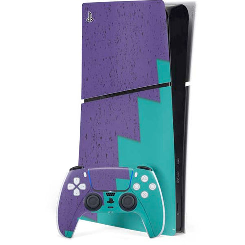 Purple Turquoise Zig Zag PS5 Slim Digital Edition Console Skin