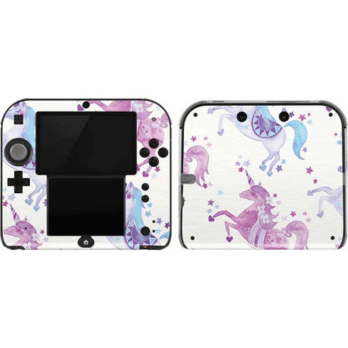 Cat Coq Purple Unicorns Nintendo 2DS Skin