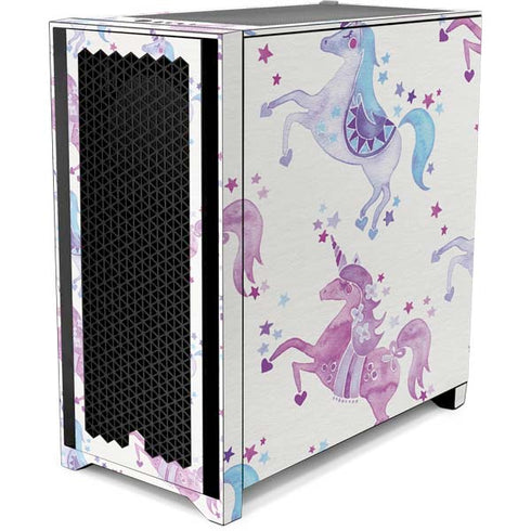 Cat Coq Purple Unicorns Corsair 4000D Tempered Glass Mid-Tower ATX Case Skin