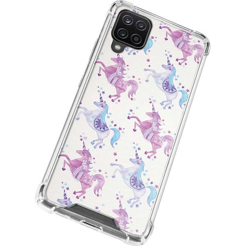 Cat Coq Purple Unicorns Galaxy A12 Clear Case