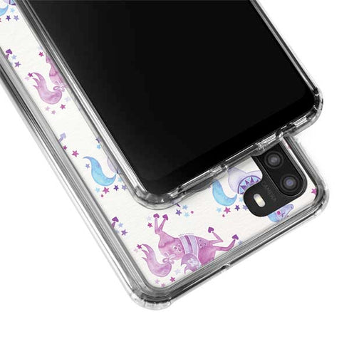 Cat Coq Purple Unicorns Galaxy A21 Clear Case