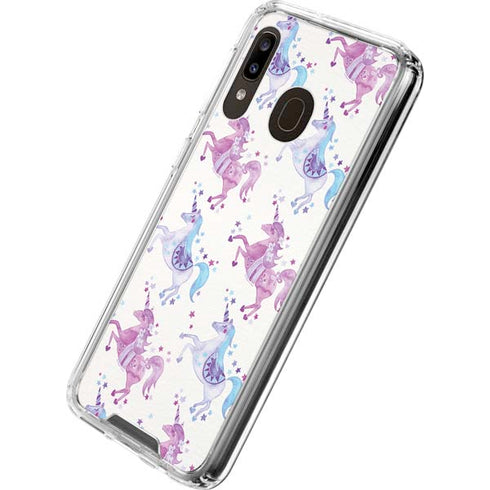 Cat Coq Purple Unicorns Galaxy A30 Clear Case