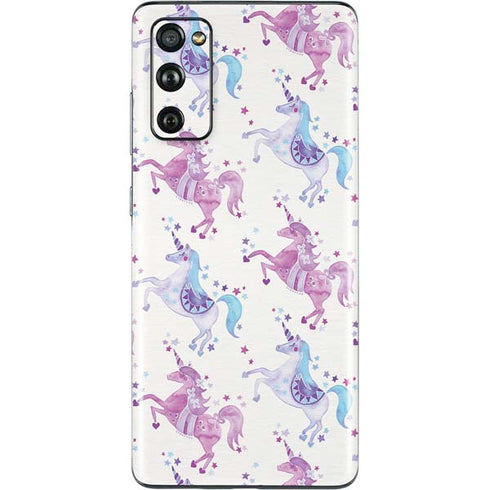 Cat Coq Purple Unicorns Galaxy S20 Fan Edition Skin