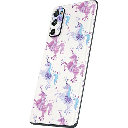 Cat Coq Purple Unicorns Galaxy S20 Fan Edition Skin