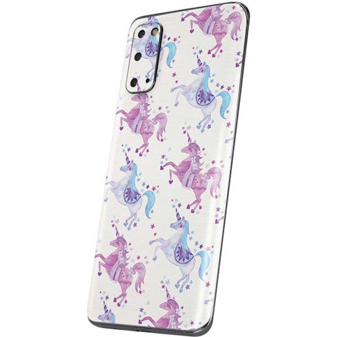 Cat Coq Purple Unicorns Galaxy S20 Skin