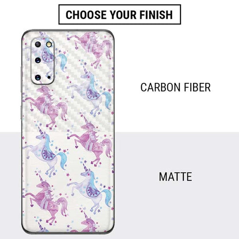 Cat Coq Purple Unicorns Galaxy S20 Skin
