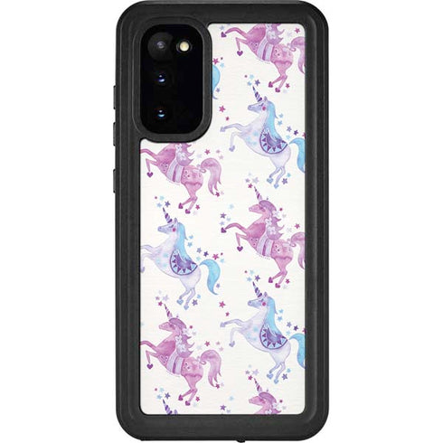 Cat Coq Purple Unicorns Galaxy S20 Waterproof Case