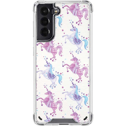 Cat Coq Purple Unicorns Galaxy S21 5G Clear Case
