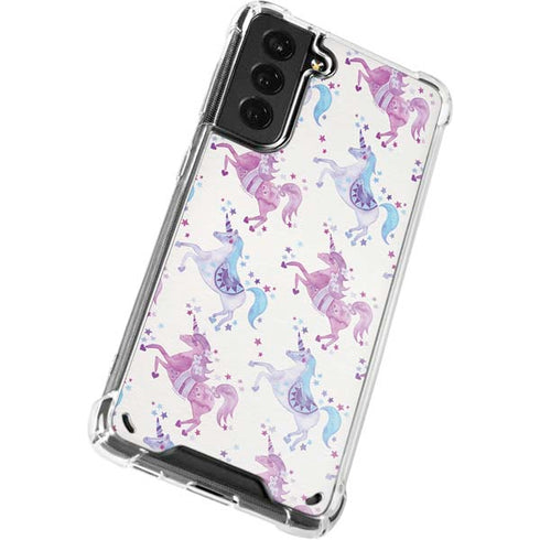Cat Coq Purple Unicorns Galaxy S21 5G Clear Case