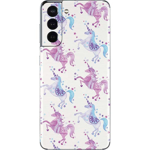Cat Coq Purple Unicorns Galaxy S21 5G Skin