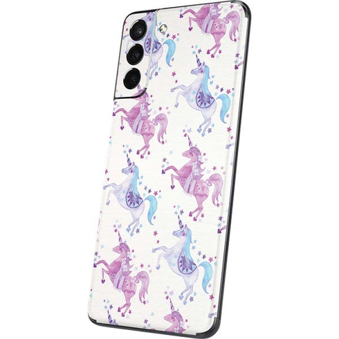 Cat Coq Purple Unicorns Galaxy S21 5G Skin
