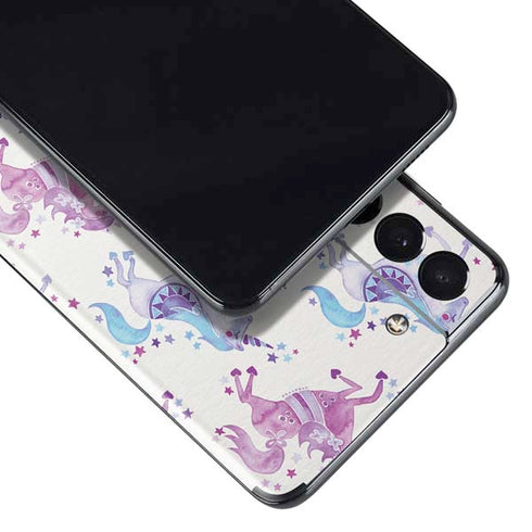 Cat Coq Purple Unicorns Galaxy S21 5G Skin