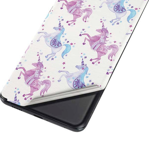 Cat Coq Purple Unicorns Galaxy S21 5G Skin