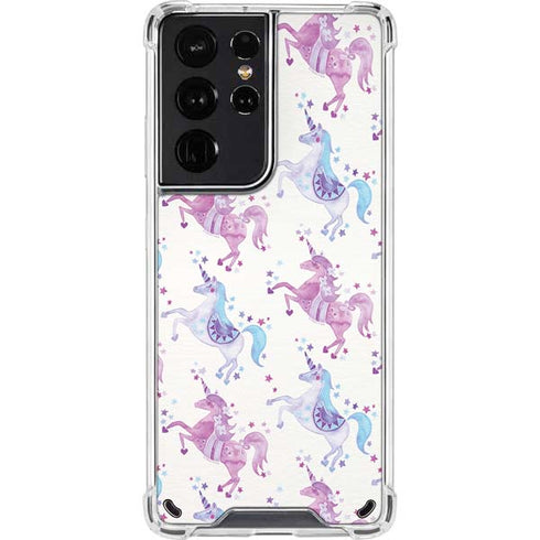Cat Coq Purple Unicorns Galaxy S21 Ultra 5G Clear Case