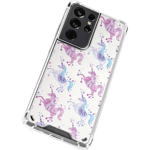 Cat Coq Purple Unicorns Galaxy S21 Ultra 5G Clear Case