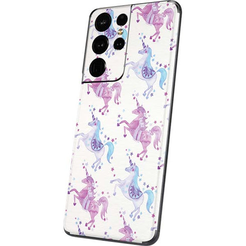 Cat Coq Purple Unicorns Galaxy S21 Ultra 5G Skin