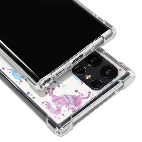 Cat Coq Purple Unicorns Galaxy S22 Ultra Clear Case