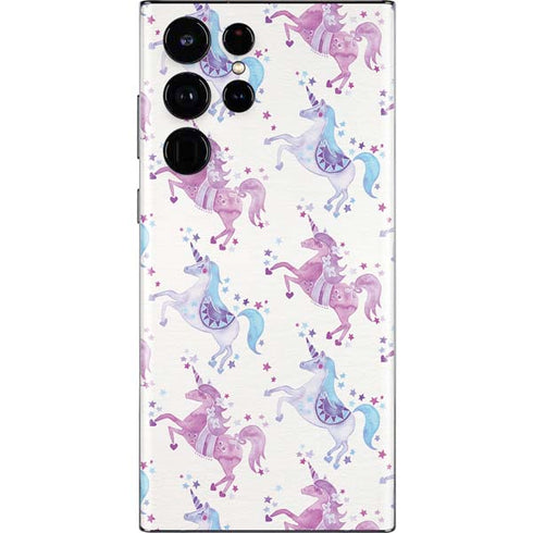 Cat Coq Purple Unicorns Galaxy S22 Ultra Skin