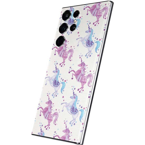 Cat Coq Purple Unicorns Galaxy S22 Ultra Skin