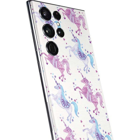 Cat Coq Purple Unicorns Galaxy S22 Ultra Skin