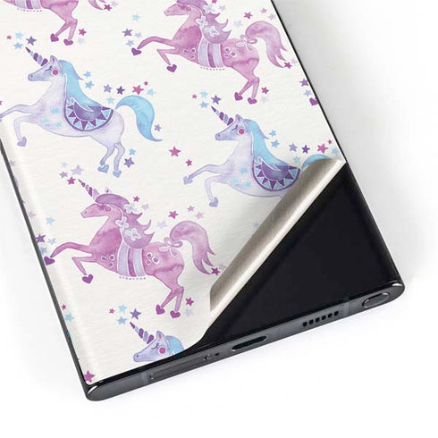 Cat Coq Purple Unicorns Galaxy S22 Ultra Skin