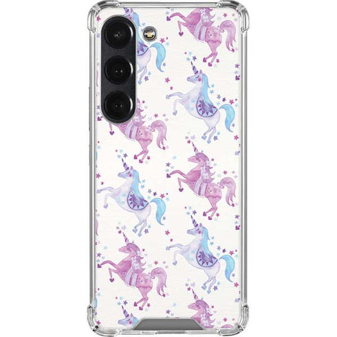 Cat Coq Purple Unicorns Galaxy S23 Clear Case