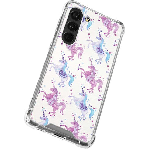 Cat Coq Purple Unicorns Galaxy S23 Clear Case