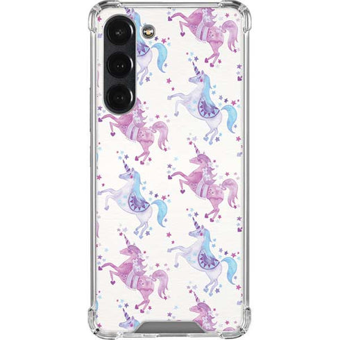 Cat Coq Purple Unicorns Galaxy S23 Plus Clear Case