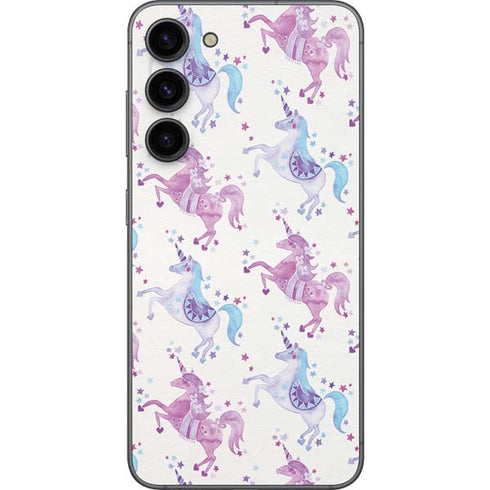 Cat Coq Purple Unicorns Galaxy S23 Plus Skin