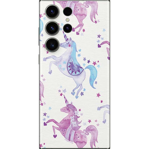 Cat Coq Purple Unicorns Galaxy S23 Ultra Skin