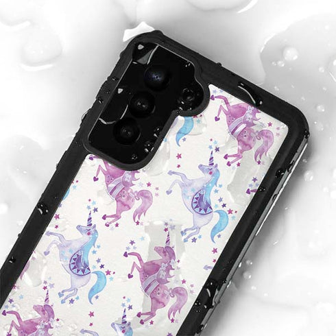 Cat Coq Purple Unicorns Galaxy S23 Waterproof Case