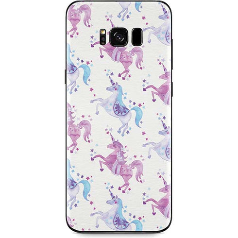 Cat Coq Purple Unicorns Galaxy S8 Skin