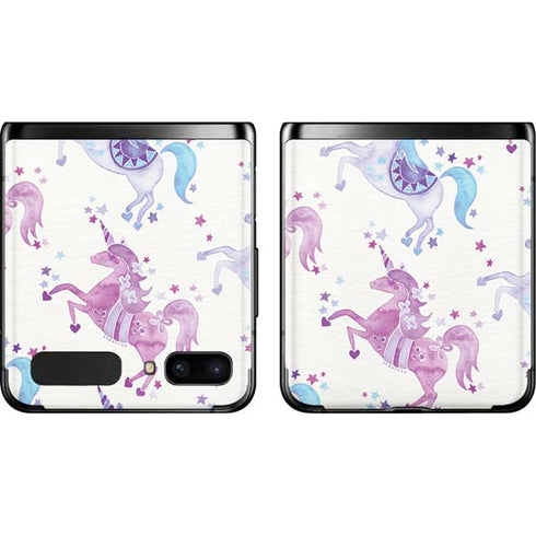 Cat Coq Purple Unicorns Galaxy Z Flip Skin