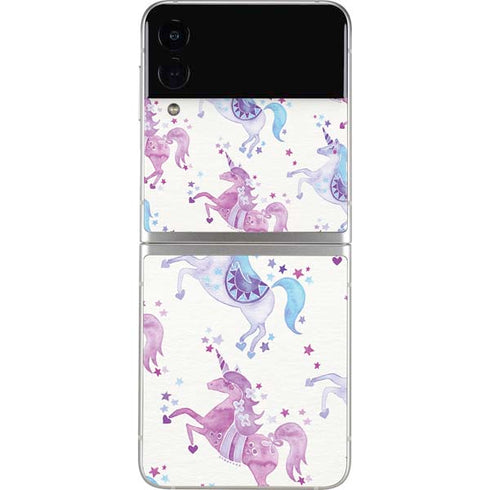 Cat Coq Purple Unicorns Galaxy Z Flip3 5G Skin