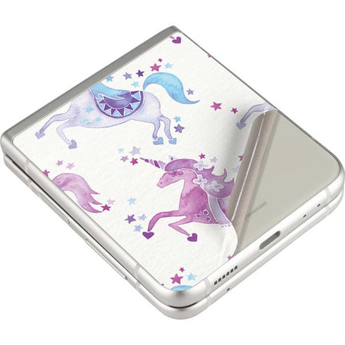 Cat Coq Purple Unicorns Galaxy Z Flip3 5G Skin