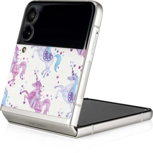 Cat Coq Purple Unicorns Galaxy Z Flip3 5G Skin