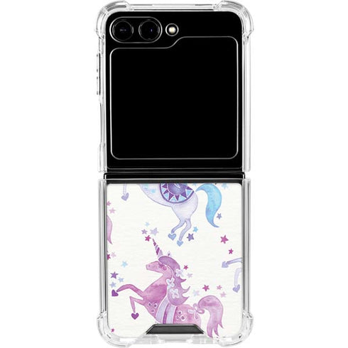 Purple Unicorns by Cat Coq Galaxy Z Flip5 5G Clear Case