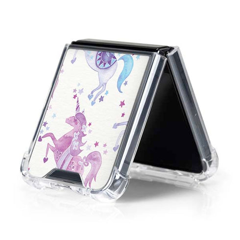 Purple Unicorns by Cat Coq Galaxy Z Flip5 5G Clear Case