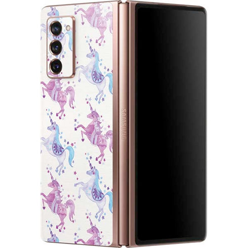 Cat Coq Purple Unicorns Galaxy Z Fold2 5G Skin