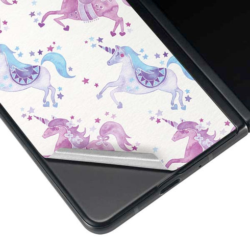 Cat Coq Purple Unicorns Galaxy Z Fold4 5G Skin
