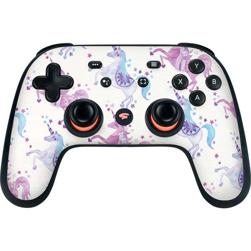 Cat Coq Purple Unicorns Google Stadia Controller Skin