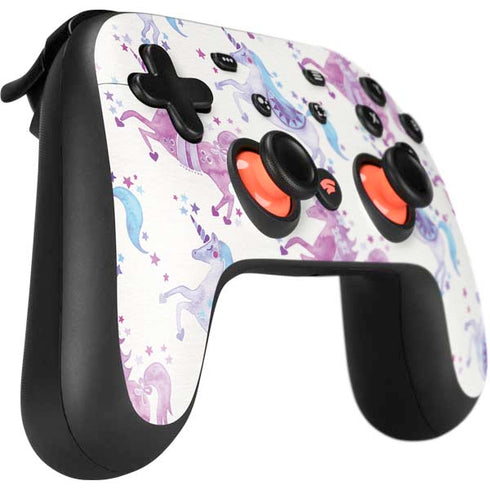 Cat Coq Purple Unicorns Google Stadia Controller Skin