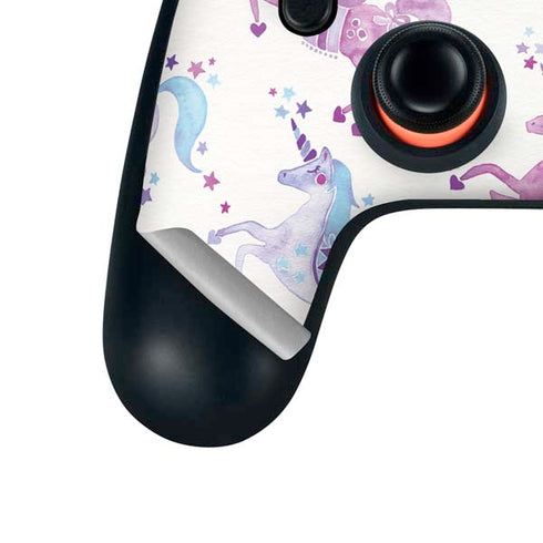 Cat Coq Purple Unicorns Google Stadia Controller Skin