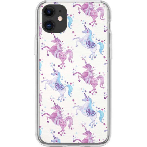 Purple Unicorns by Cat Coq iPhone 11 Clear Case