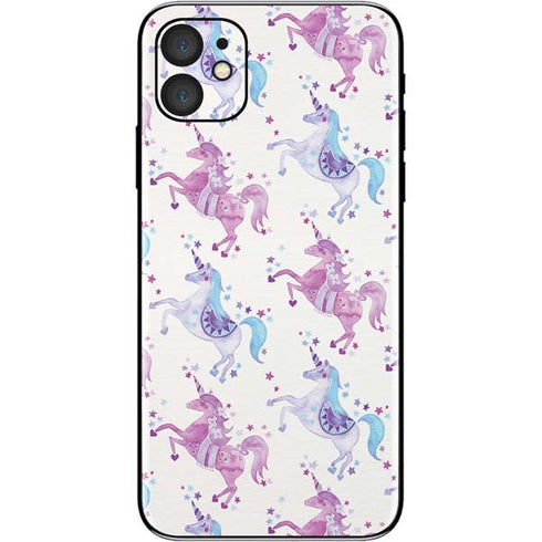 Cat Coq Purple Unicorns iPhone 11 Skin