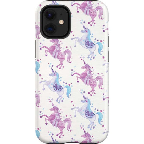 Cat Coq Purple Unicorns iPhone 12 Mini Impact Case